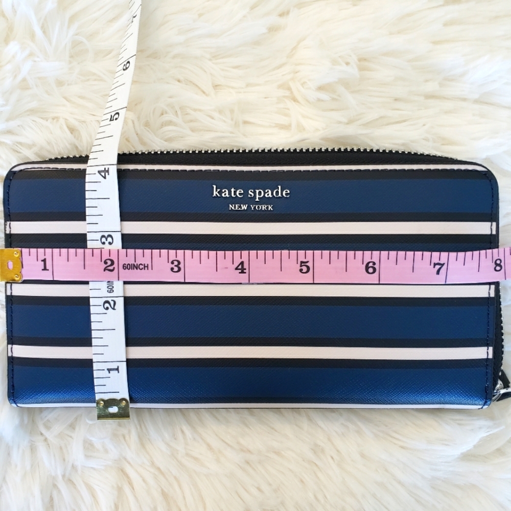 KATE SPADE Large Continental Striped Faux Leather Wallet - Picture 13 of 13